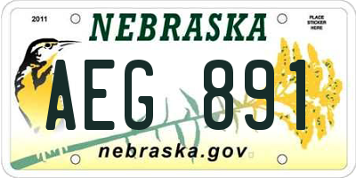 NE license plate AEG891
