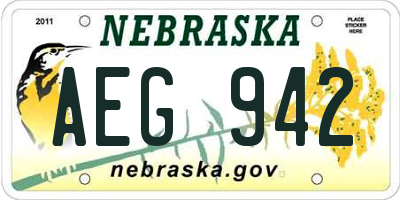 NE license plate AEG942