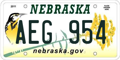 NE license plate AEG954