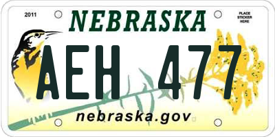 NE license plate AEH477