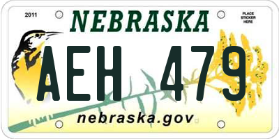 NE license plate AEH479