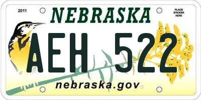 NE license plate AEH522