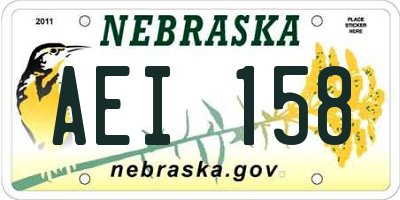 NE license plate AEI158