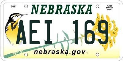 NE license plate AEI169