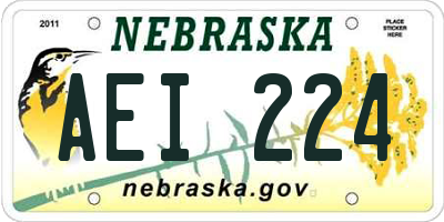 NE license plate AEI224
