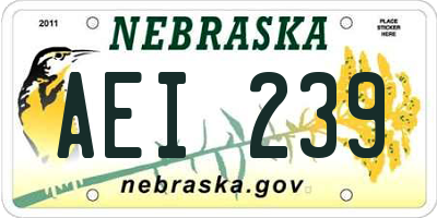 NE license plate AEI239