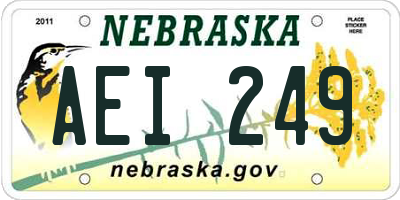 NE license plate AEI249