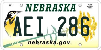 NE license plate AEI286