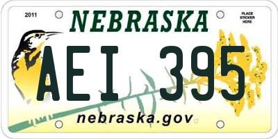 NE license plate AEI395