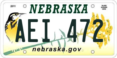 NE license plate AEI472