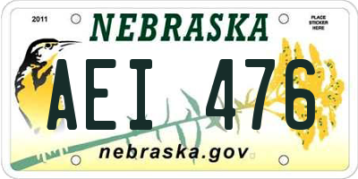NE license plate AEI476