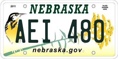 NE license plate AEI480