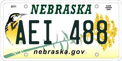 NE license plate AEI488