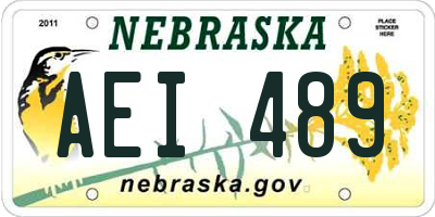 NE license plate AEI489