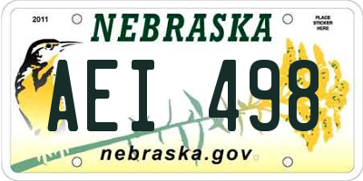 NE license plate AEI498
