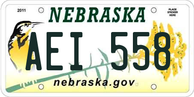 NE license plate AEI558