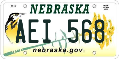 NE license plate AEI568