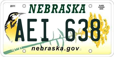 NE license plate AEI638