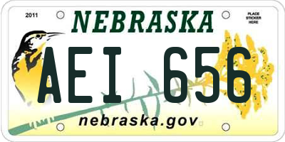 NE license plate AEI656