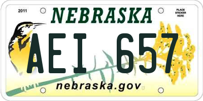 NE license plate AEI657