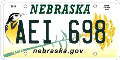 NE license plate AEI698