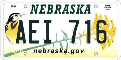 NE license plate AEI716