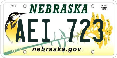NE license plate AEI723