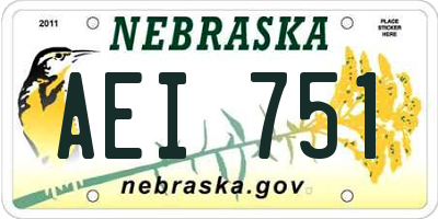 NE license plate AEI751