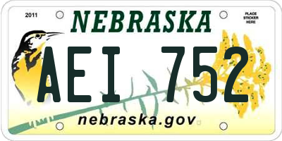 NE license plate AEI752