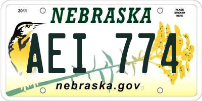 NE license plate AEI774