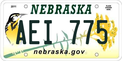NE license plate AEI775