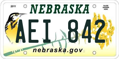NE license plate AEI842