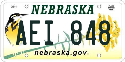 NE license plate AEI848