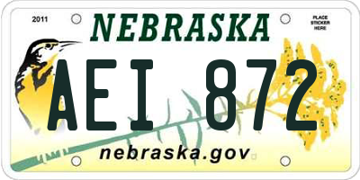 NE license plate AEI872