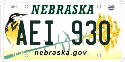 NE license plate AEI930