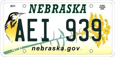 NE license plate AEI939