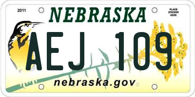 NE license plate AEJ109