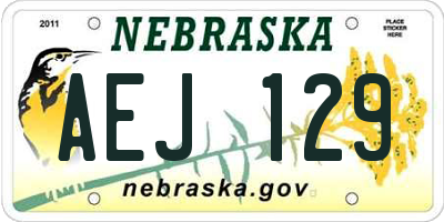 NE license plate AEJ129