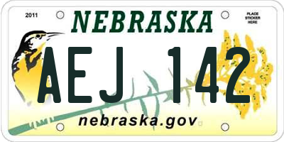 NE license plate AEJ142