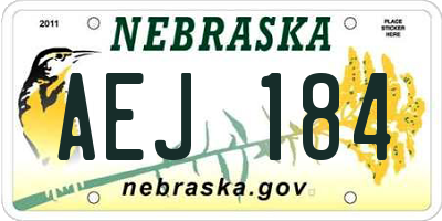 NE license plate AEJ184