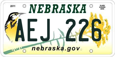 NE license plate AEJ226