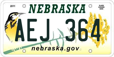 NE license plate AEJ364