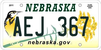 NE license plate AEJ367