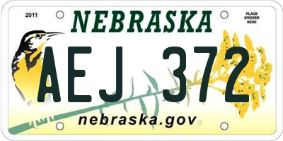 NE license plate AEJ372