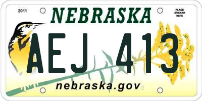 NE license plate AEJ413