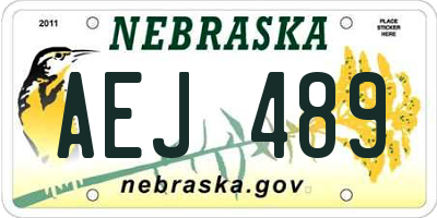 NE license plate AEJ489