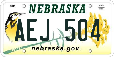 NE license plate AEJ504