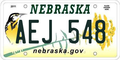 NE license plate AEJ548
