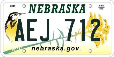 NE license plate AEJ712