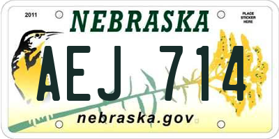 NE license plate AEJ714